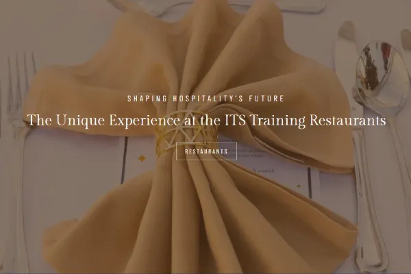 Elegant dining setup at an ITS training restaurant